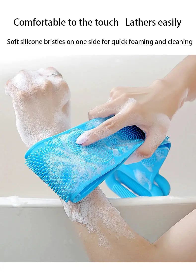 Body Sponge Silicone Brushes Bath Towels Scrubber Rubbing Back Peeling Massage Shower Belt Extended Skin Clean Brushes Nova Trendz