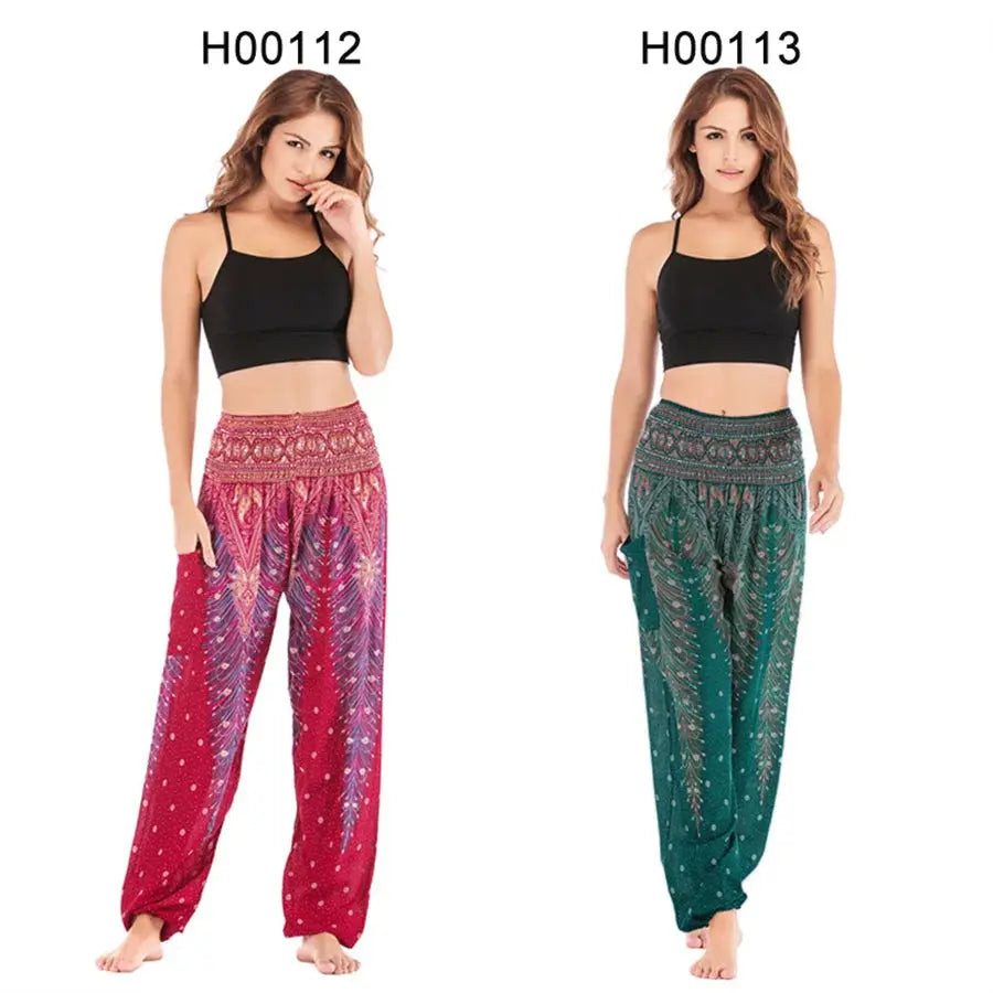 Yoga Pants Women Hippie Harem Printed Leggings Boho High Waisted Pantalone De Mujer Cintura Alta Calca Feminina Beach - Nova Trendz
