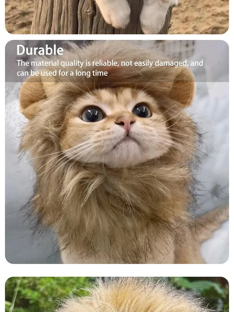 Pet Hairpiece - Humorous Lion Mane Headgear for Dogs and Cats, Adjustable Costume Accessories for Fun Dress-up and Play - Nova Trendz