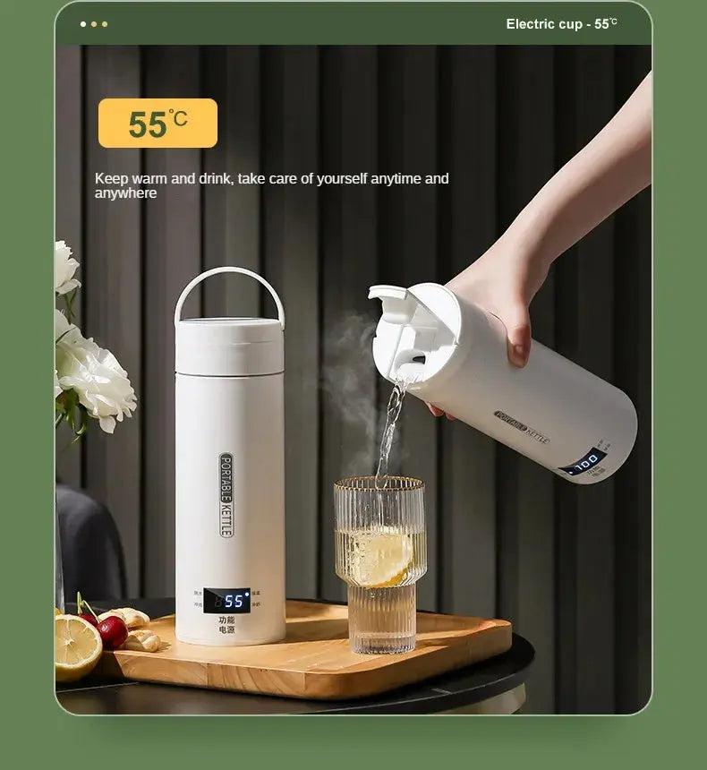 500ML Travel Electric T Kettle Fast Boiling Water Portable baby Milk Warmer Kettle 304 Stainless Steel Thermo Kettles Nova Trendz