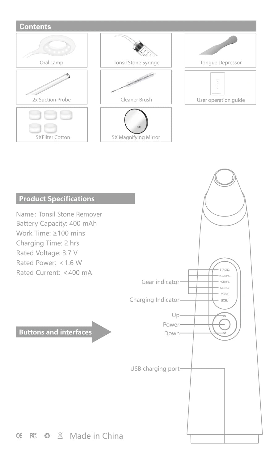 Electronic Vacuum Tonsil Stone Remover Kit with 5 Suction Modes 10in1 Tonsil Stone Cleaner Mouth Cleaning Tool Oral Fresh Care