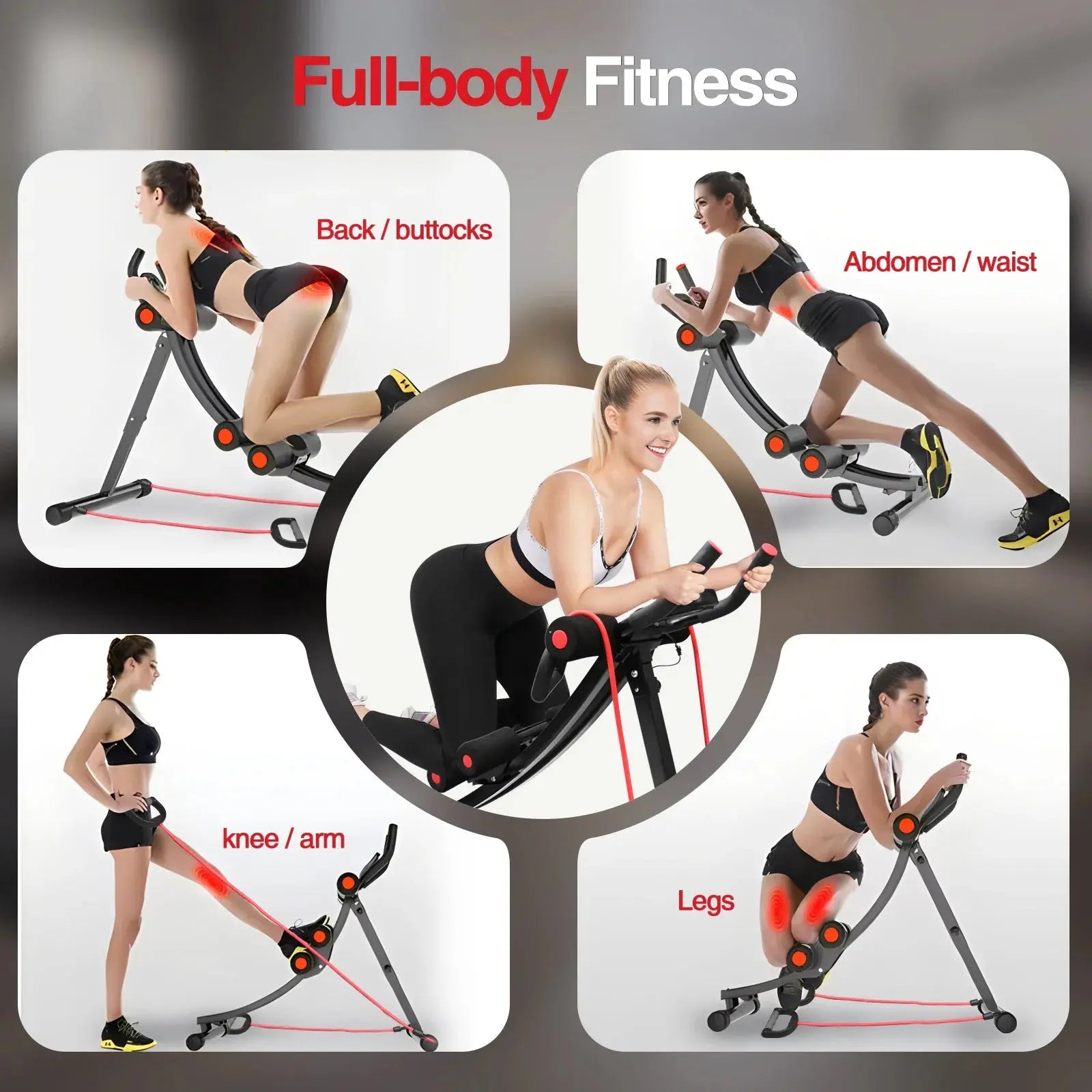 GIKPAL Foldable Ab Machine Ab Workout Equipment for Home Gym,Core & Abdominal Trainer Fitness Equipment Max 440lbs LCD Display Nova Trendz