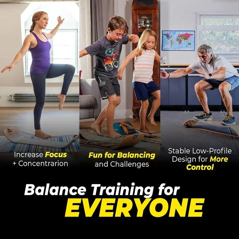 GIBBON GiBoard Balance Board -Slackline Workout Equipment Home Gym Training-Wooden Wobble Board Balance Trainer Nova Trendz