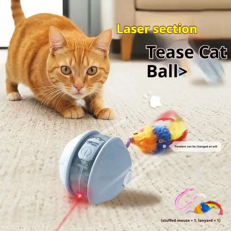 Upgraded Cat Interactive Ball Toys Infrared Automatic Rolling Ball Tail Rechargeable Smart Pet Toy Cat Training Imitate Mouse - Nova Trendz