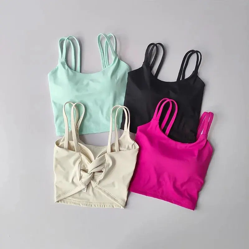 Women's Sports Bras Fitness Top, Sexy Lingerie, Push Up Fixed Pad, Yoga Bra, Back knotted Underwear, Running Vest, Gym Tops - Nova Trendz