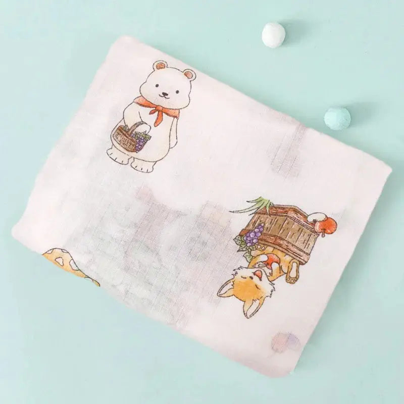 110cm Baby Swaddle Blanket Dual Layers  Blankets For Boys Girls Organic Cotton Soft Newborn Swaddle Wrap Burping Clothes - Nova Trendz