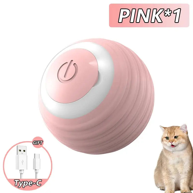 Cat Interactive Ball Toys Automatic Rolling Ball Faux Tail Rechargeable Smart Pet Electric Toy Dog Cat Training Imitate Mouse - Nova Trendz