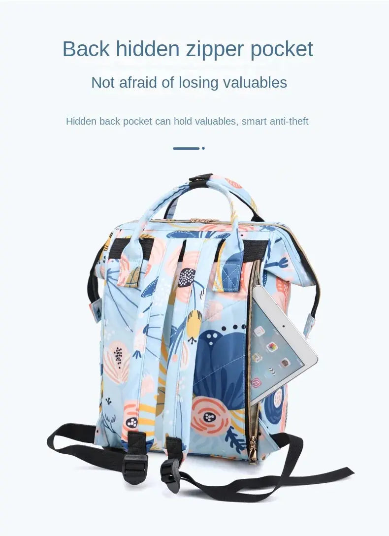 Fashion Print Nappy Backpack Bag Mummy Large Capacity Bag Mom Baby Multi-function Outdoor Travel Diaper Bags for Baby Care Stuff Nova Trendz