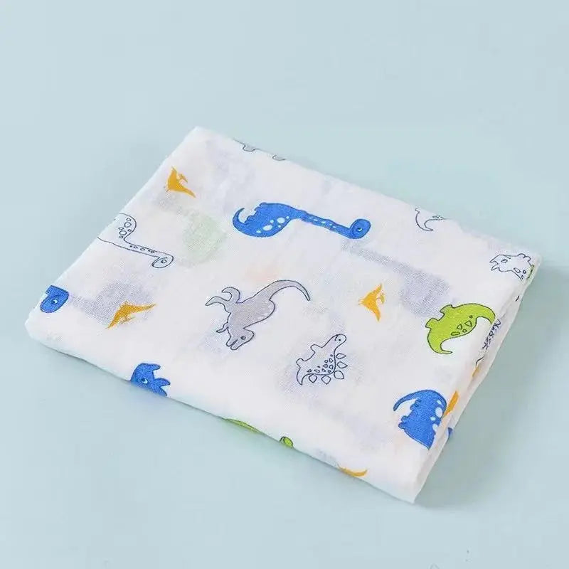 110cm Baby Swaddle Blanket Dual Layers  Blankets For Boys Girls Organic Cotton Soft Newborn Swaddle Wrap Burping Clothes - Nova Trendz