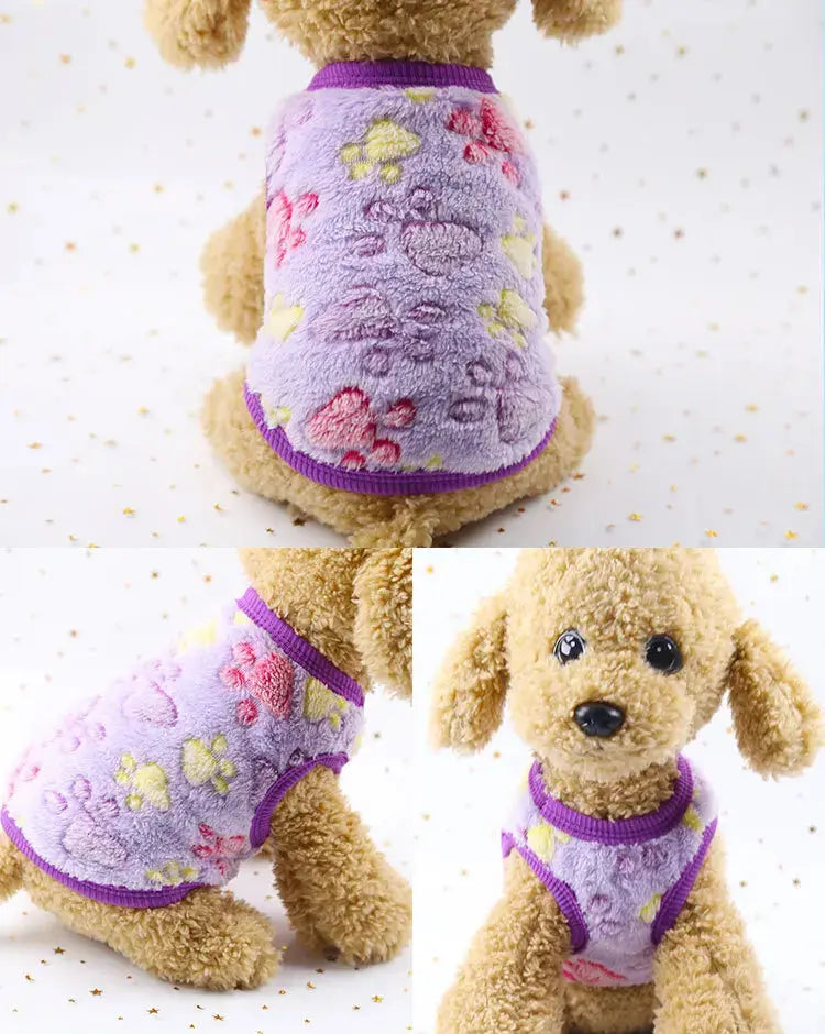 Cartoon Fleece Pet Cat Clothes Winter Warm Pet Dog Vest Puppy Cat Sweater Dog Clothes For Small Dogs Cats Coat Jacket Pet Outfit - Nova Trendz