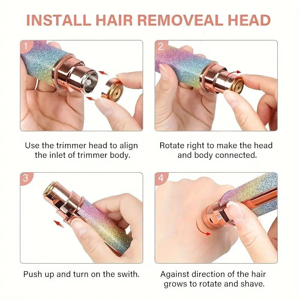Starry Sky 2-in-1 USB Charging Shaver Portable Shaver Painless Automatic Eyebrow Shaving Facial Hair Removal for Women Beauty Nova Trendz