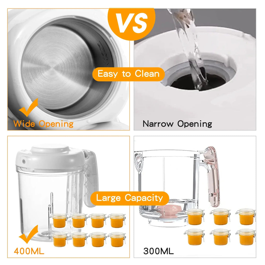Baby Food Maker, 4 in 1 Baby Food Processor and Steamer, Puree Blender, Multifunctional Baby Puree Maker, Dishwasher Safe White Nova Trendz