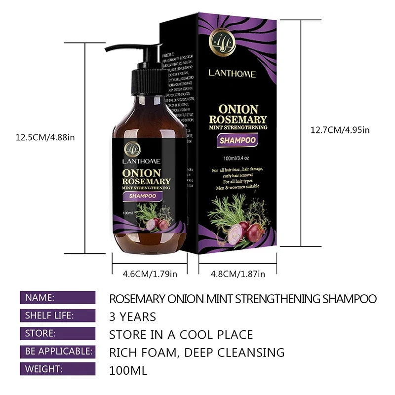 Volumizing Rosemary Onion Shampoo for Hair Care Rosemary & Onion Shampoo for Thickening and Deep Cleansing - Nova Trendz
