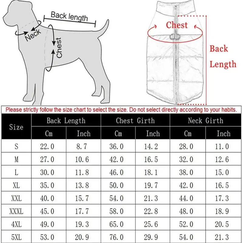 Waterproof dog Clothing Pet Coat Winter thermal vest Thickened zipper jacket Dog clothing for small to medium sized dogs - Nova Trendz