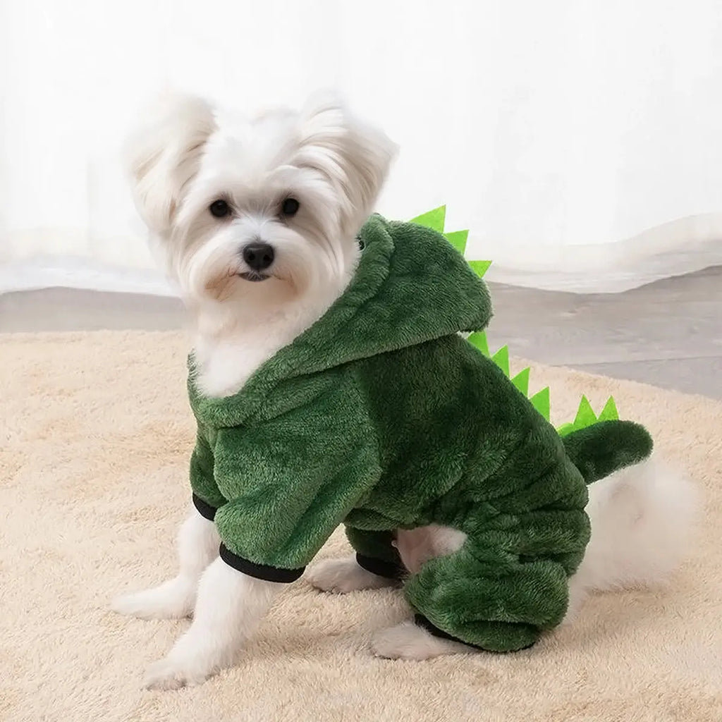Pet Cat Dog Halloween Dog Clothes for Small Dogs Funny Dinosaur Cosplay Costume Winter Warm Cat Coat Fleece Hoodies Sweater Nova Trendz