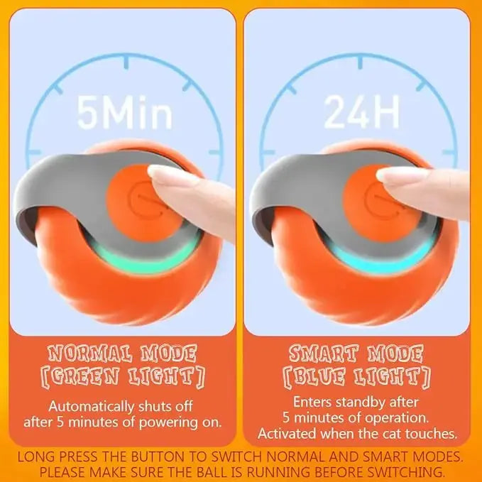 New Interactive Cat Toys Ball Auto Electric Rolling Ball Toys for Cat Kitty Pet Smart Automatic Teaser USB Rechargeable Cat Toy - Nova Trendz