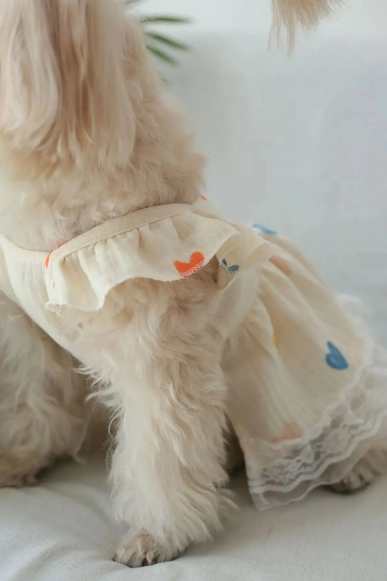 Pet Light Yellow Heart-shaped Little Fly Sleeve Dress Cat and Dog Four Season Vest Puppy Clothes Dog Dresses for Small Dogs - Nova Trendz