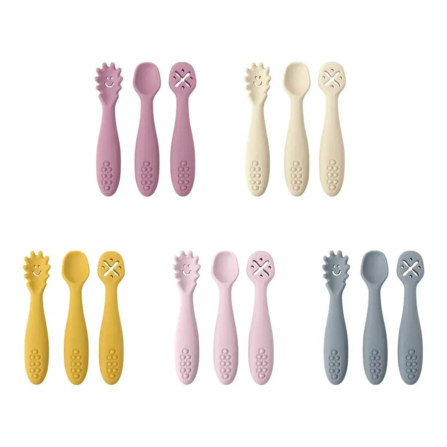 3PCS Cute Baby Learning Spoons Utensils Set Newborn Feeding Spoon Set Toddler Scoop Weaning Cutlery Children‘s Tablewar Nova Trendz