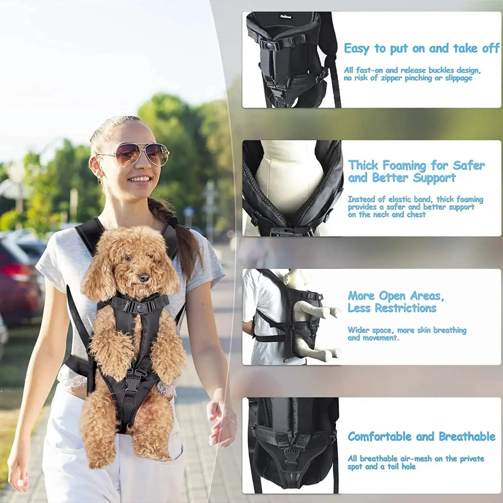 Pet Backpack Carrier For Cat Dogs Front Travel Dog Bag Carrying For Animals Small Medium Dogs Bulldog Puppy Mochila Para Perro - Nova Trendz