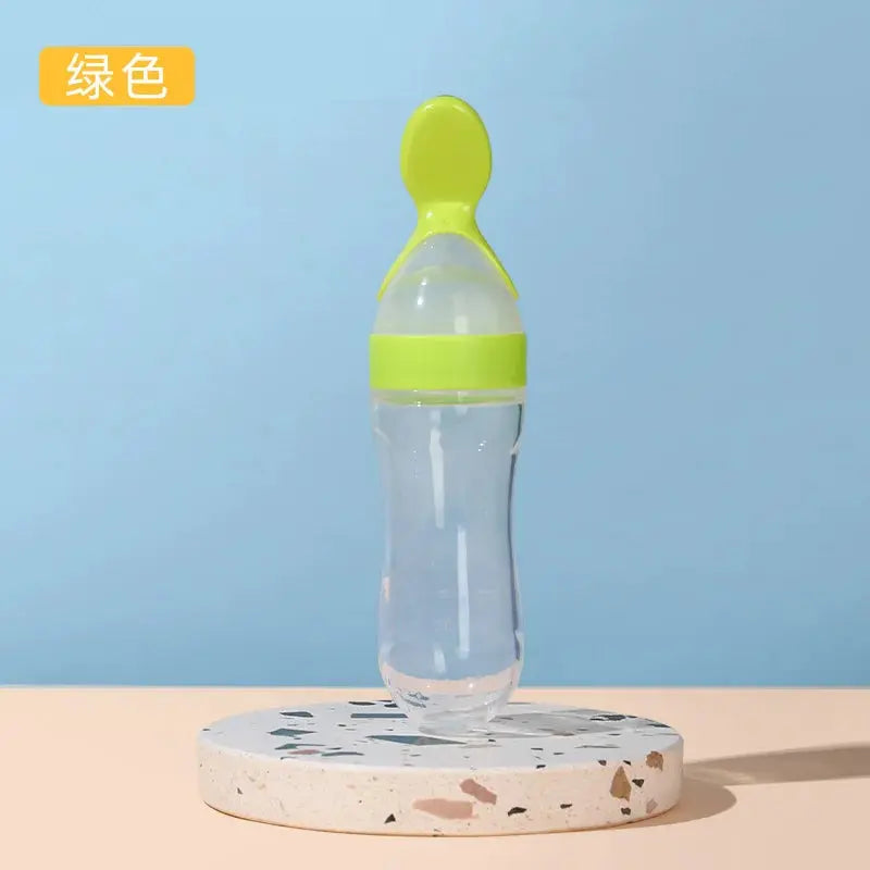 Squeezing Feeding Bottle Silicone Newborn Baby Training Rice Spoon Infant Cereal Food Supplement Feeder Safe Tableware Tools Nova Trendz