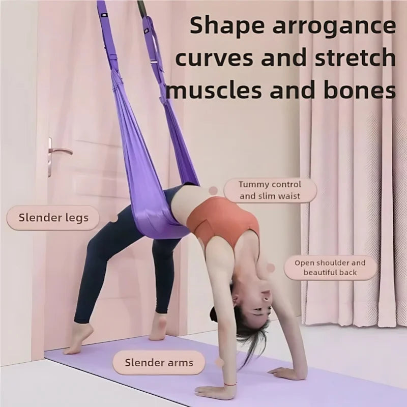 Luxury Purple Aerial Yoga Rope - Soft Fabric+Stable Support, Home Workout Safety, Single Piece Nova Trendz