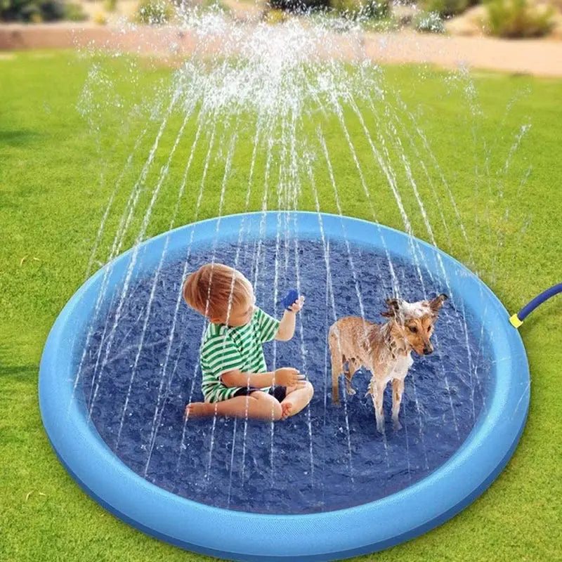 Dog Water Play Mat Splash Pad PVC Interactive Pet Toy for Outdoor Summer Cooling Fun Reusable Crawling Mat Nova Trendz