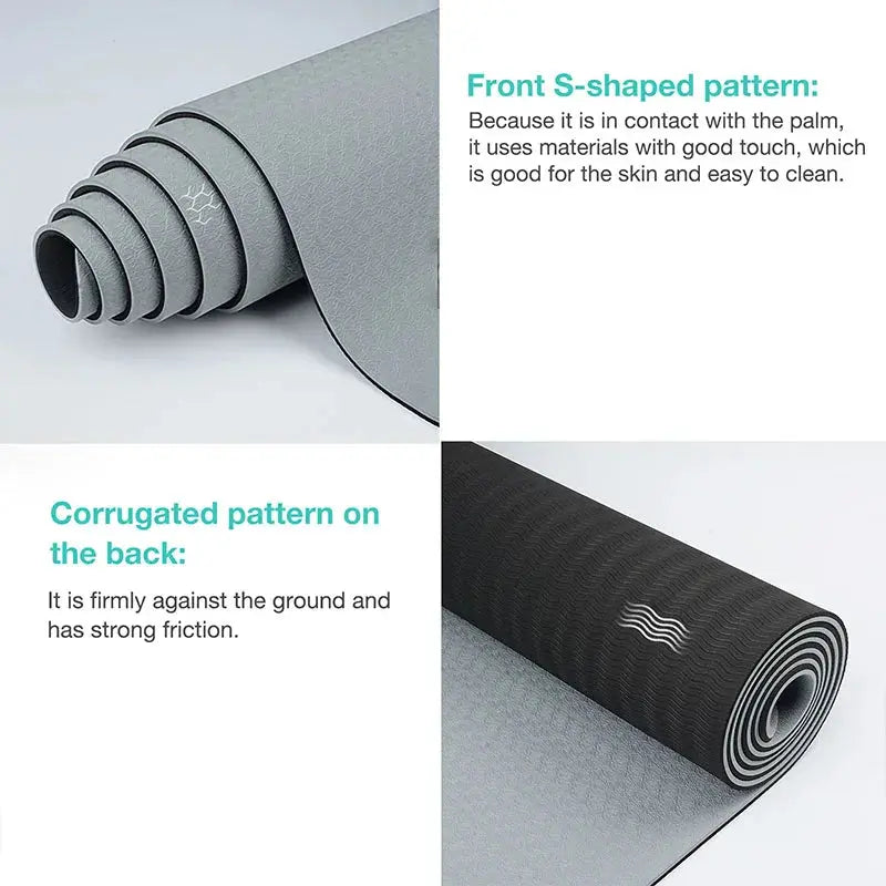 Yoga Mat,Double-Sided Non Slip Eco Friendly Fitness Exercise Mat with Strap TPE YogaMats for Women Men,for Yoga,Pilates,Exercise Nova Trendz