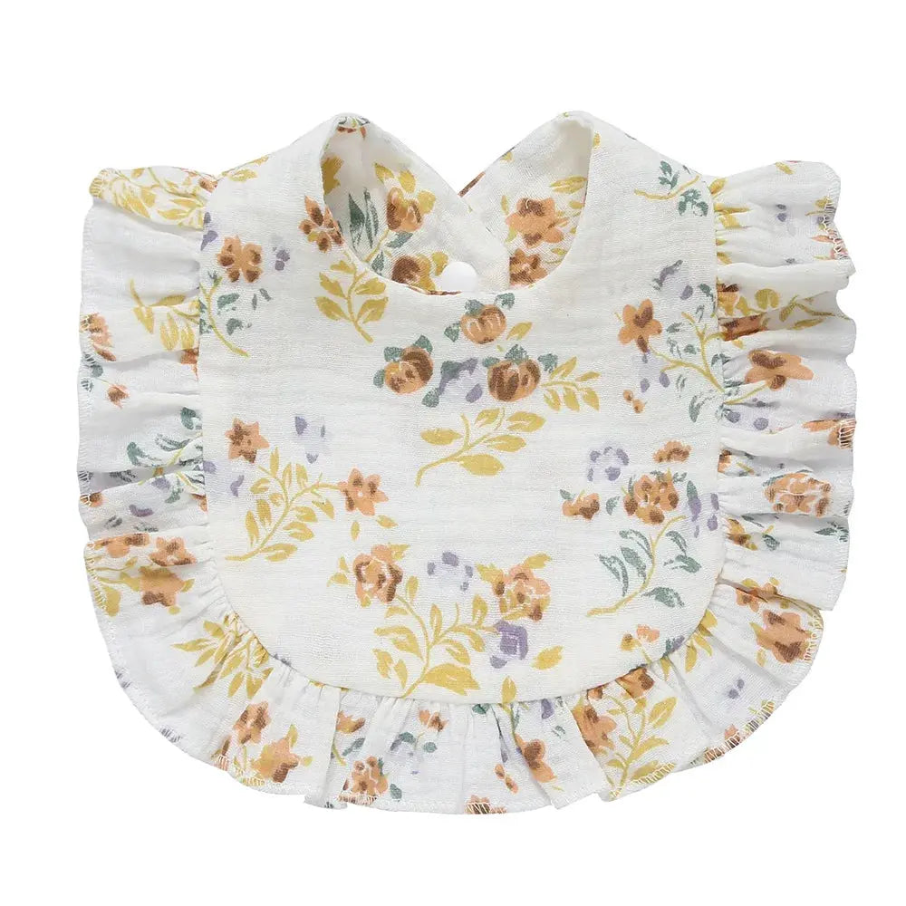 2025 New Baby Feeding Drool Bib Ruffle Floral Infants Lace Saliva Towel Soft Cotton Burp Cloth For Newborn Toddler Kids Bibs Nova Trendz