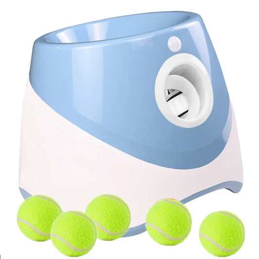 With 5 balls Automatic Ball Launcher for Dogs 3 Adjustable Distances Settings,Improves the dog's intelligence Outdoor pet game