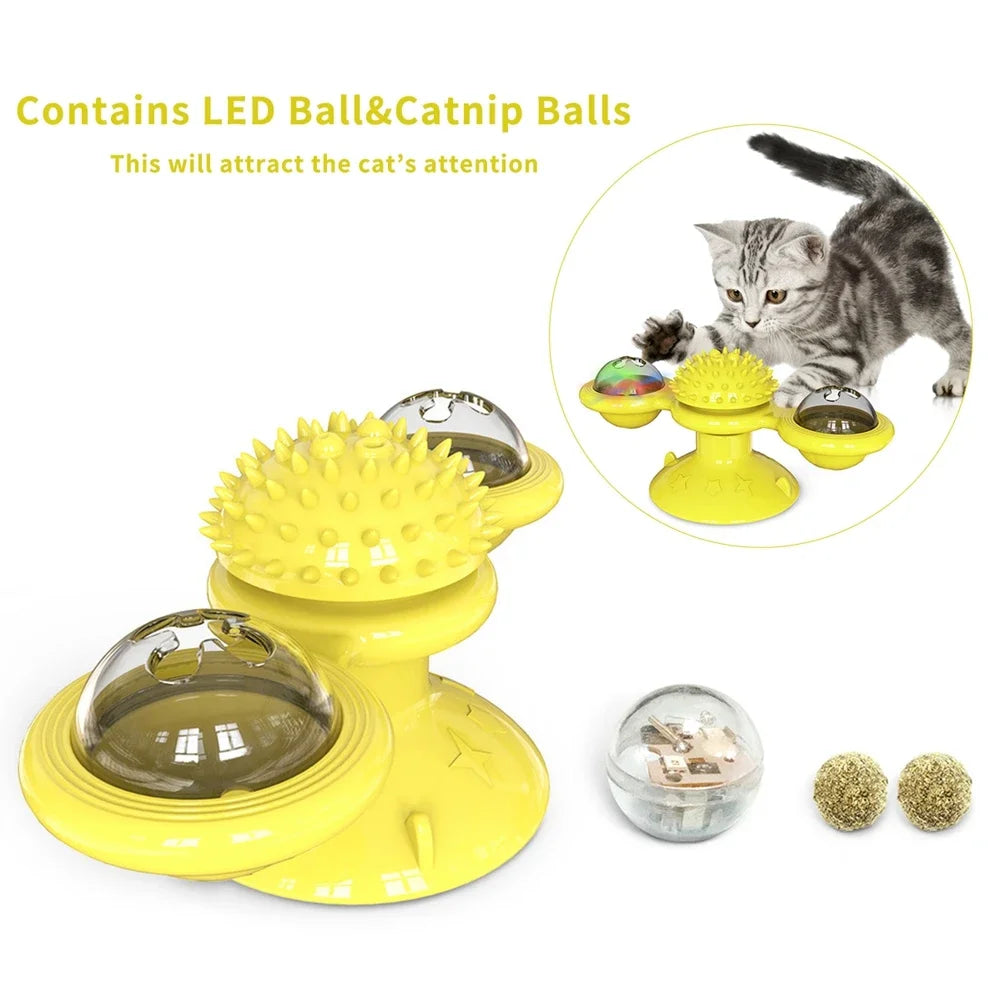 Kitten Toys For Indoor Cats Spinning Massage Toys For Kitten Wall Mount Cats Spinner Exercise Toy For Small Medium Large Cats