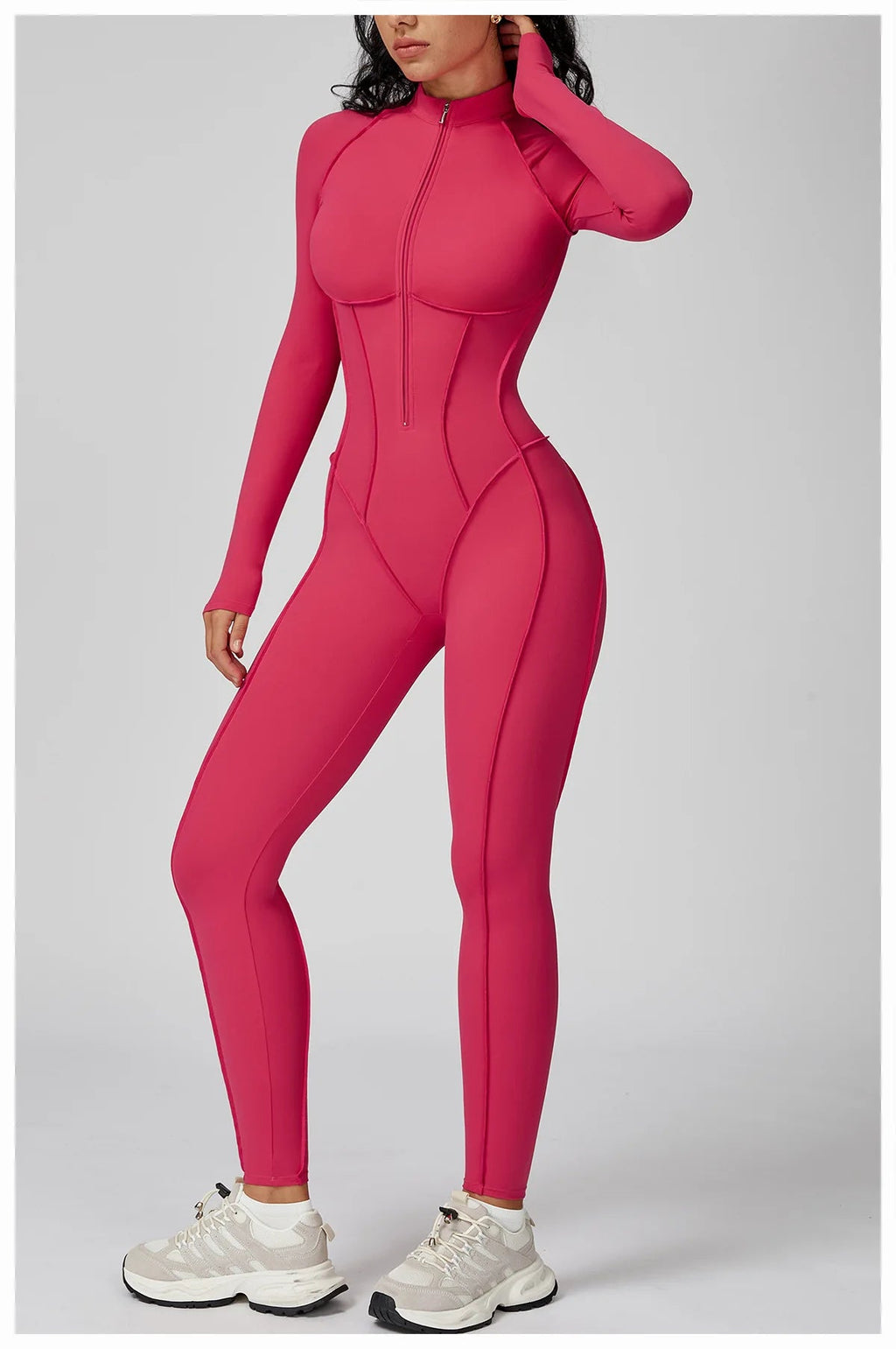 Yoga Bodysuit Long Sleeved Women's Tracksuits Gym Zipper Jumpsuits Sports Workout High-intensity Fitness One-piece Tights Suit Nova Trendz