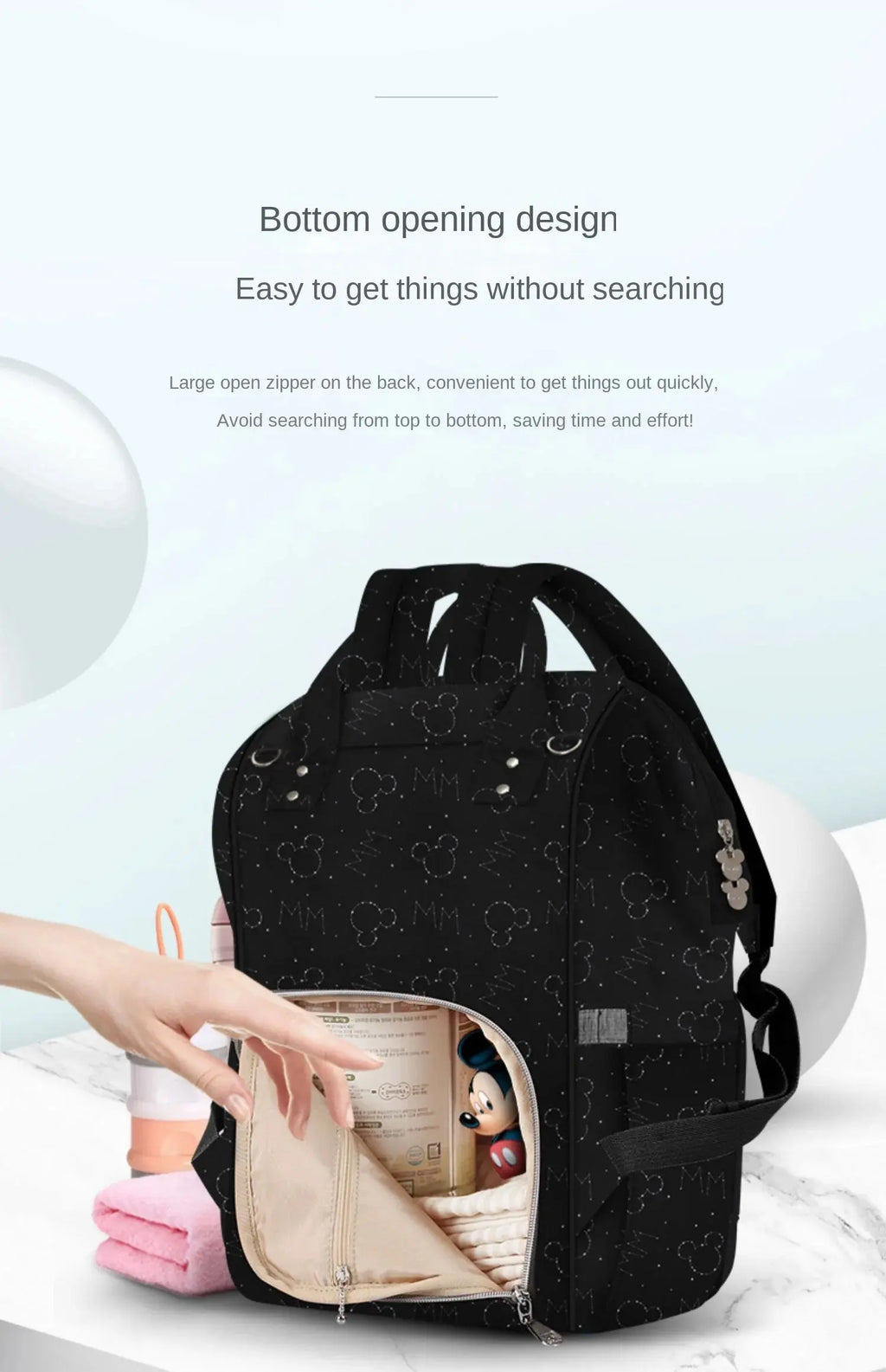 Disney Mickey Original New Diaper Bag Backpack Luxury Brand Baby Bag Large Capacity Multifunctional Cartoon Baby Diaper Bag Nova Trendz