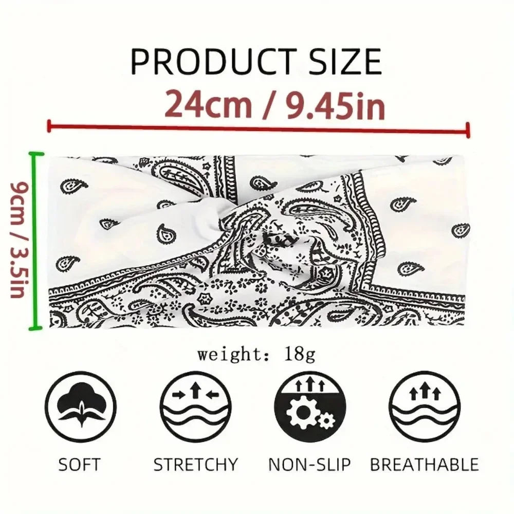New Yoga Hair Tie Women's Crossnut Headband European and American Print Fashion Hairband Hair Accessories  Sports Headband Nova Trendz
