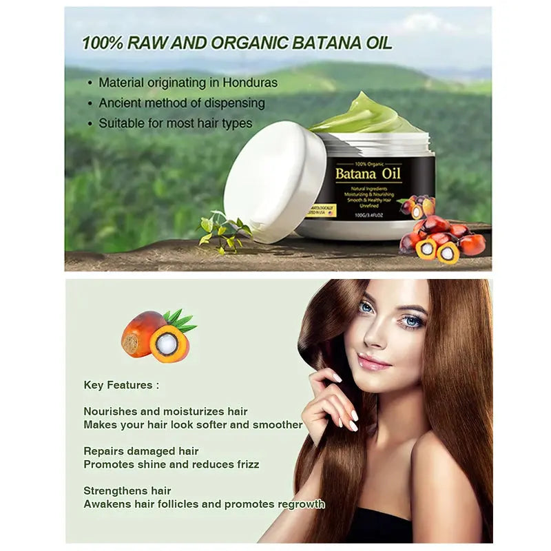 Natural Organic Batana Oil For Hair Growth And Thickness Eliminates Split Ends Moisturize Repair Hair Women Men Hair Loss Care Nova Trendz