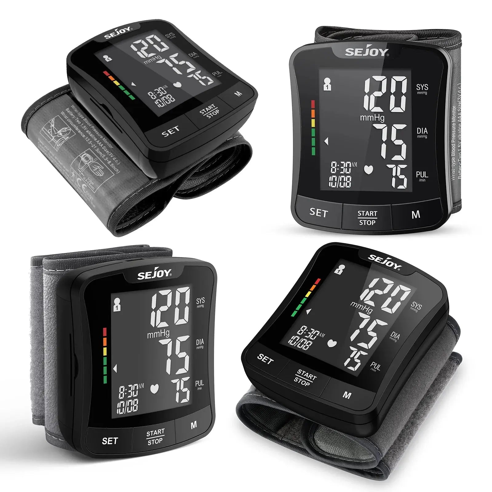 SEJOY Electronic Blood Pressure Monitor Wrist Cuff Tonometer Digital Sphygmomanometer Electronic BP Monitors Blood Meter Nova Trendz