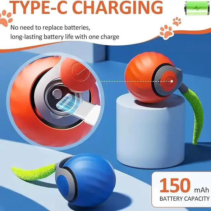 New Interactive Cat Toys Ball Auto Electric Rolling Ball Toys for Cat Kitty Pet Smart Automatic Teaser USB Rechargeable Cat Toy - Nova Trendz