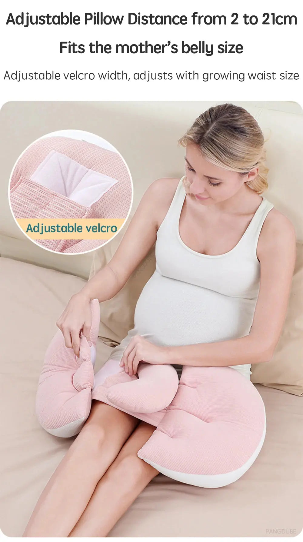 PANGDUBE Pregnancy Waist Support Pillow for Pregnant Women Sleeping Body Pillow Care for Pregnancy Cushion Adjustable Length Nova Trendz