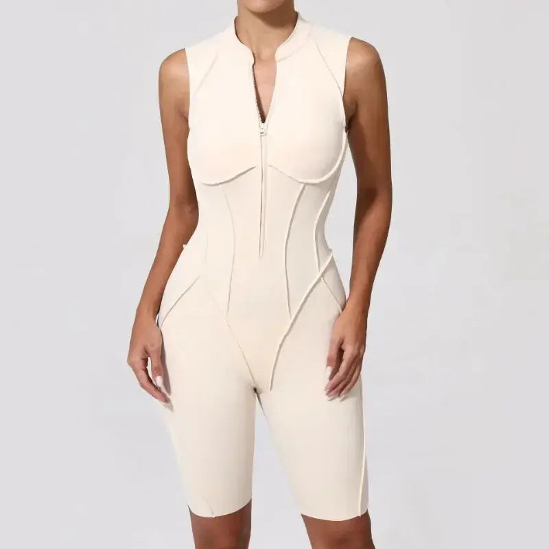 New Seamless Yoga Jumpsuits Sports Fitness Hip-lifting Backless Skinny Zipper One-Piece Workout Clothing Gym Bodysuit for Women - Nova Trendz
