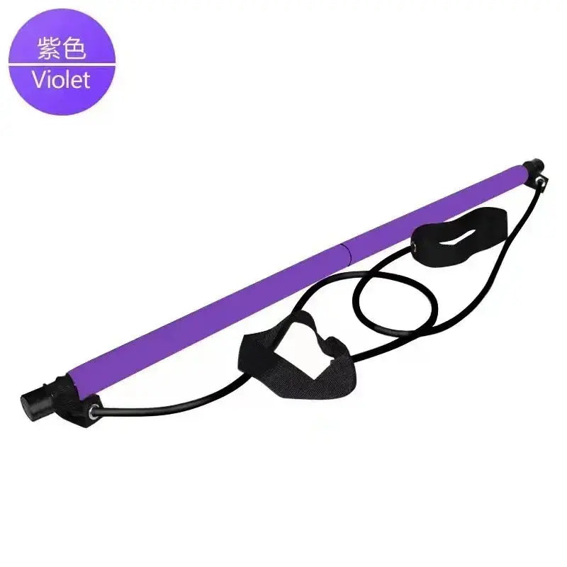 Pilates stick multi functional fitness stick Yoga Pilates gym equipment elasticity exercise training hip pulling rope workout Nova Trendz