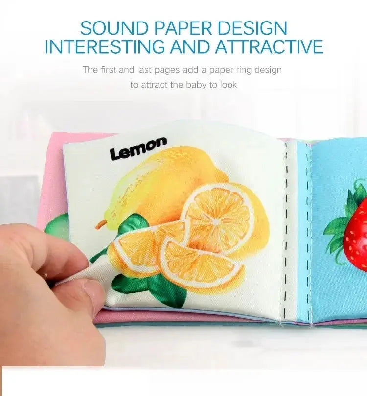 Baby Cloth Books Enlightenment Early Educational Toys Kids Fruits Animal Numbers Food Cognitive Book for Toddlers 12-72 Month Nova Trendz