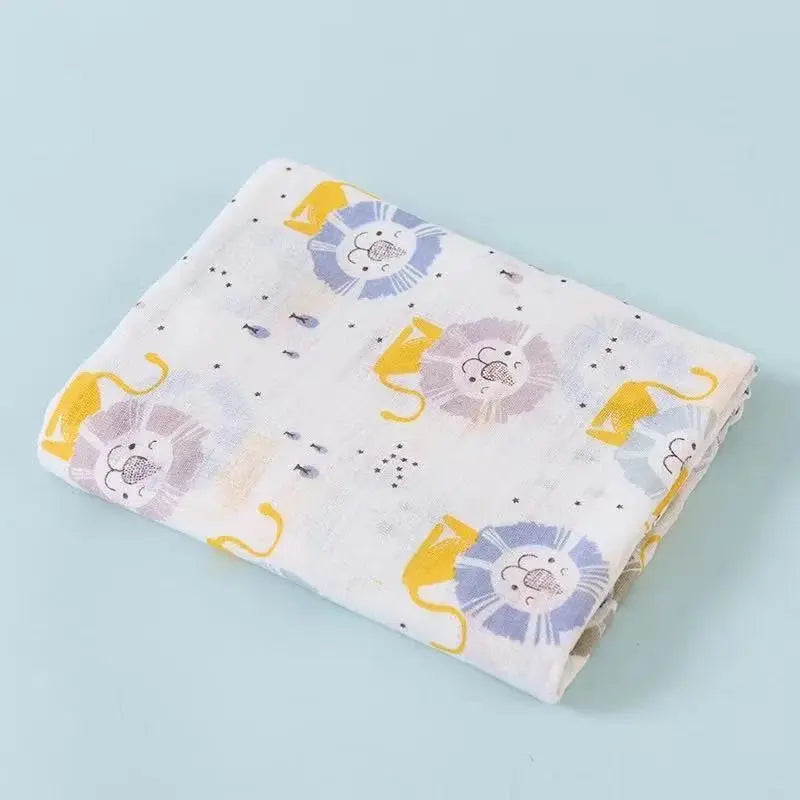 110cm Baby Swaddle Blanket Dual Layers  Blankets For Boys Girls Organic Cotton Soft Newborn Swaddle Wrap Burping Clothes - Nova Trendz
