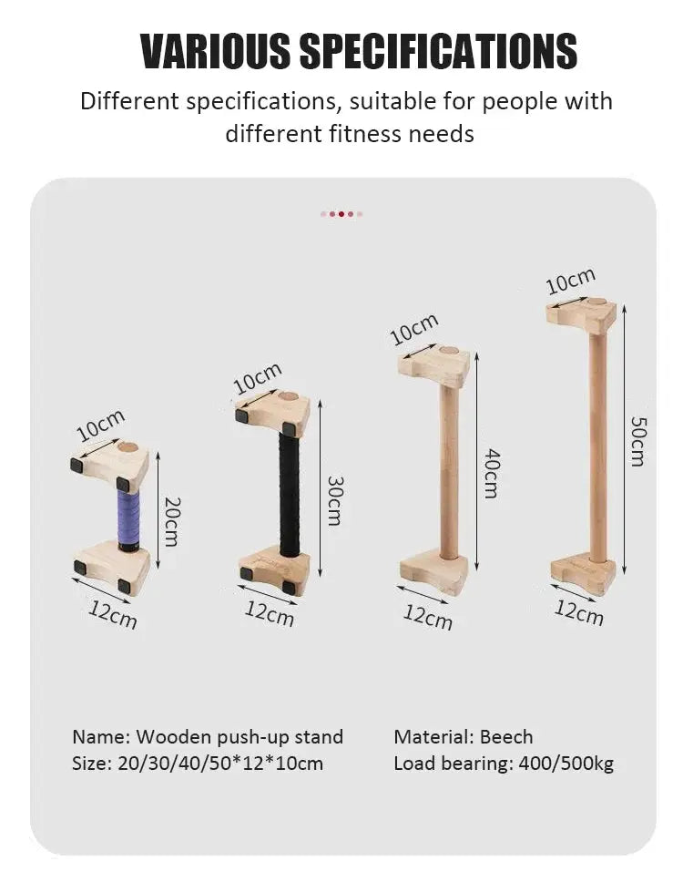 Wooden Push-up Stand Non-SlipPush Up Bar Handles Fitness Pushup Board Calisthenics Parallettes Bar Exercise Equipment for Home Nova Trendz