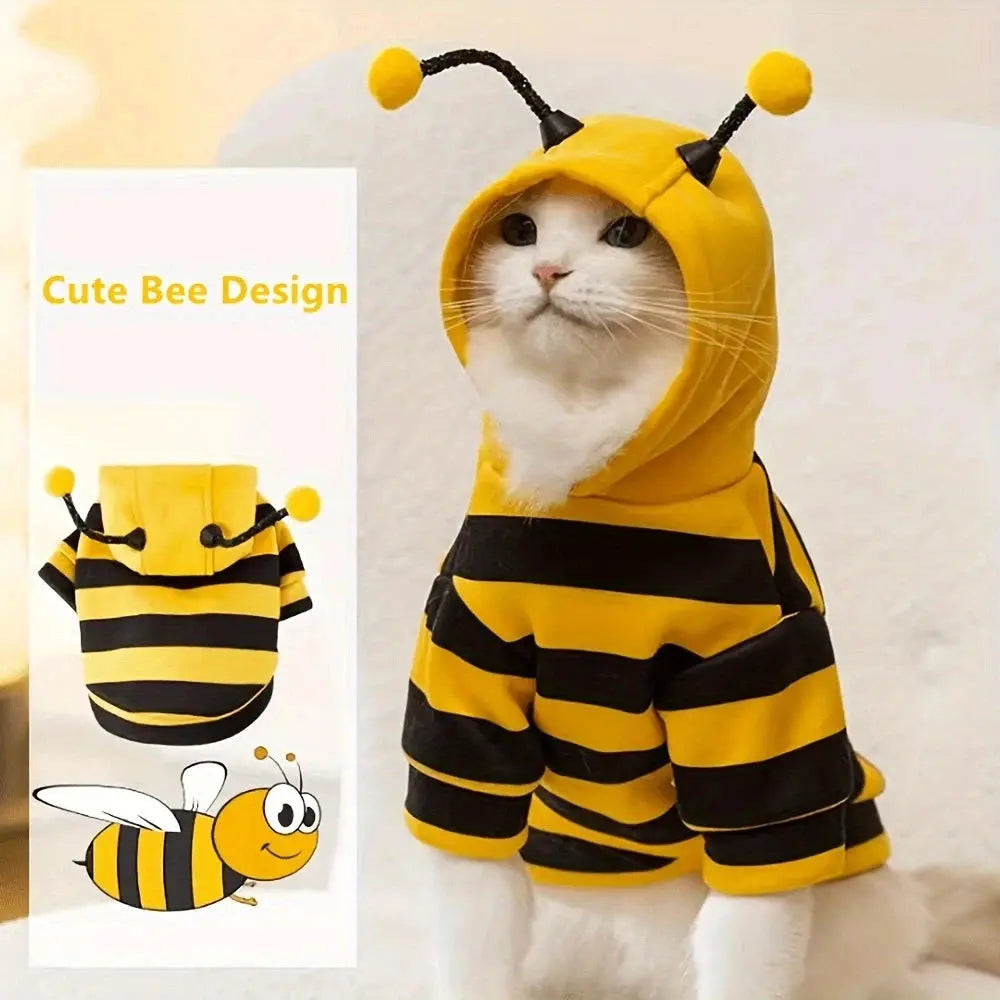Bee Pet Puppy Coat Apparel Outfit Dog Halloween Hoodies Winter Cat Cosplay Costume Holiday Outfit for Small Medium Dogs & Cats - Nova Trendz