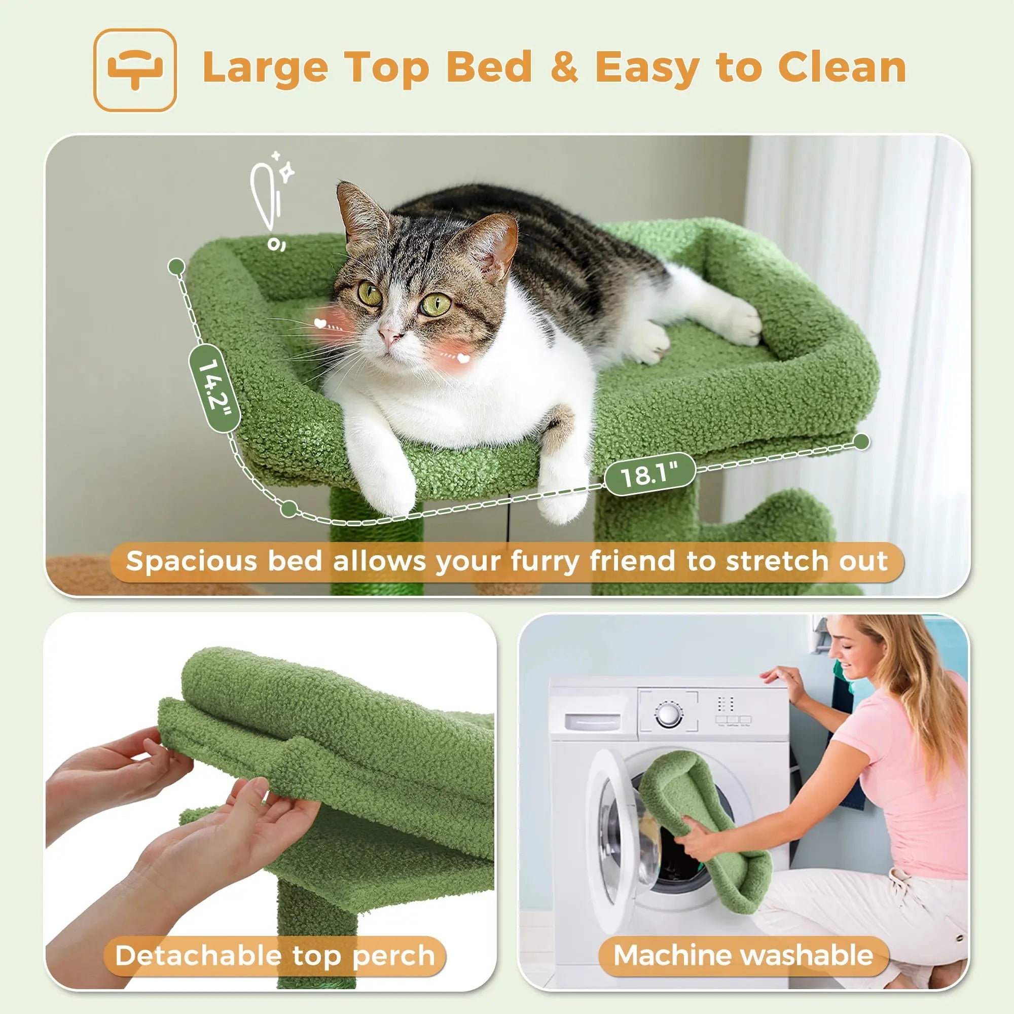 Cat Tree Cute Cat Tower with Padded Top Perch Comfy Hammock Private Condo Fully Scratching Post and Dangling Bell Ball Nova Trendz