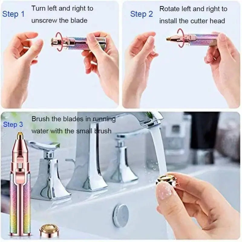Starry Sky 2-in-1 USB Charging Shaver Portable Shaver Painless Automatic Eyebrow Shaving Facial Hair Removal for Women Beauty Nova Trendz