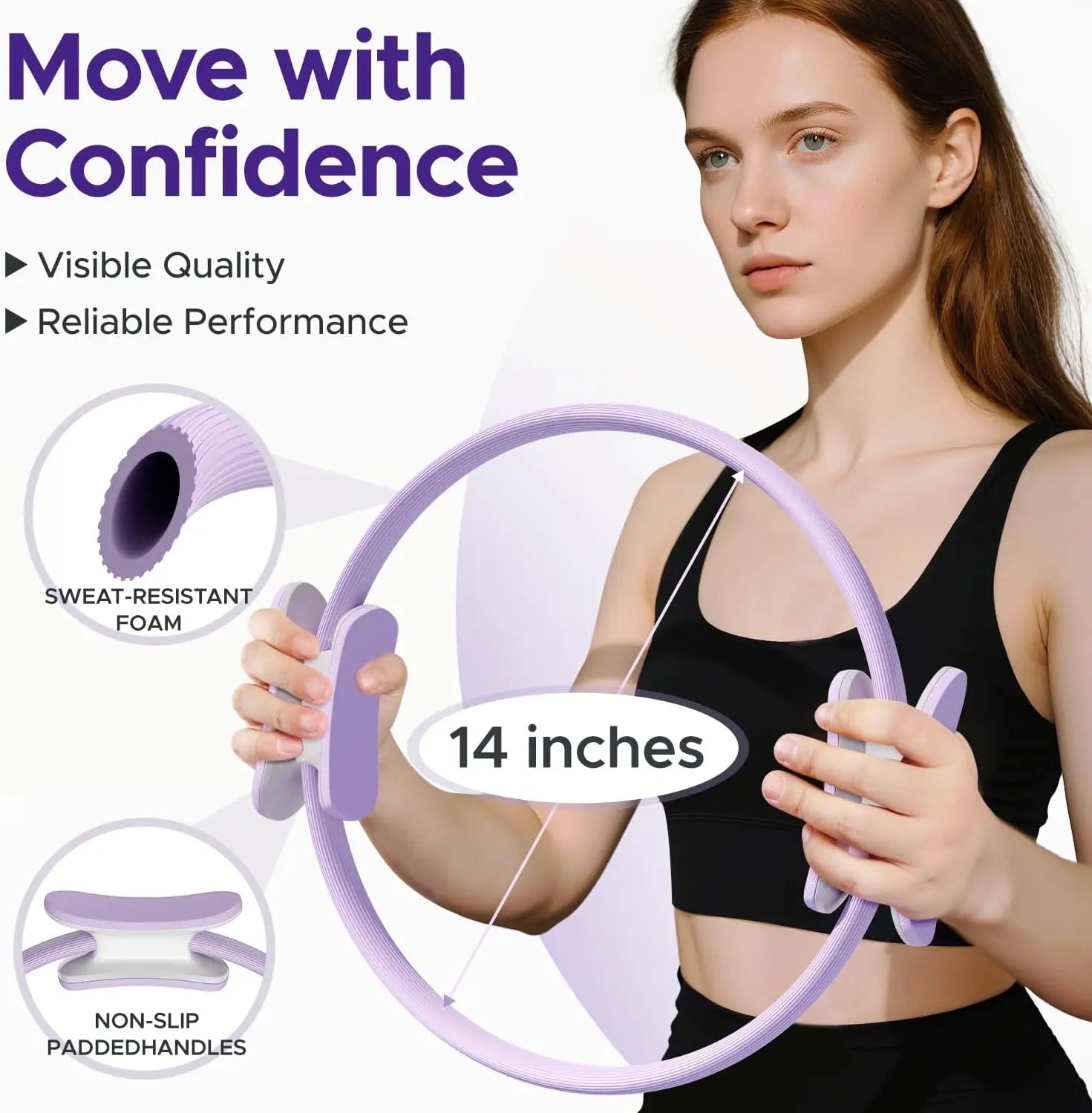 Pilates Ring Kit for Women, Home Workout Set with Magic Circle, Mini Ball, Ankle Bands & Yoga Socks for Fitness and Toning Nova Trendz
