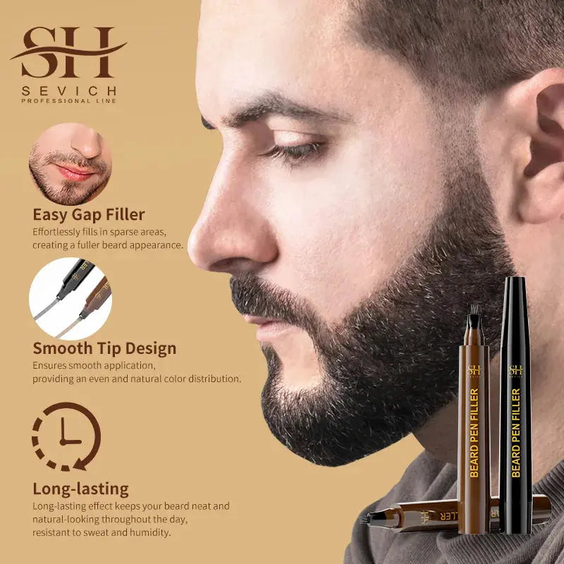 Waterproof Beard Pen Filler Men Moustache Coloring Pen Beard Coloring Filling Enhancer Black Fiber Hair Beard Stuffing Pen Tool Nova Trendz