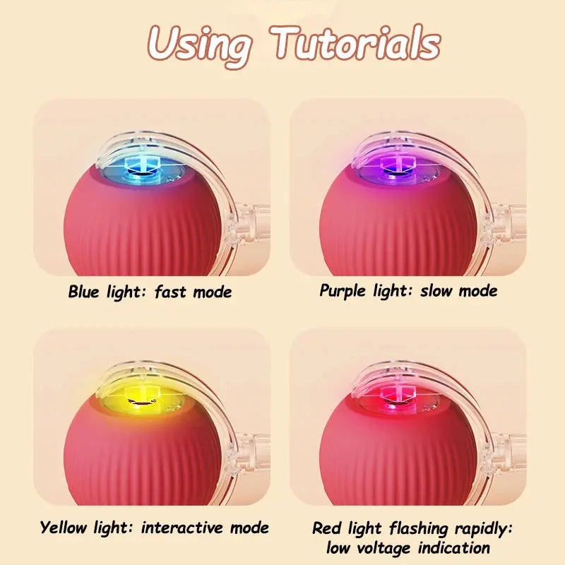 New Cat Interactive Ball Toy Automatic Rolling Ball Faux Tail Rechargeable Smart Pet Electric Toy Dog Cat Training Imitate Mouse - Nova Trendz