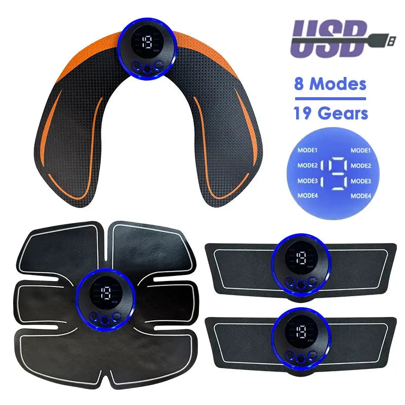 Electrical Muscel Stimulator Massager Abdomen Buttocks Arm Leg Neck Hips Trainer Muscle Toner Fitness Training Workout Equipment Nova Trendz