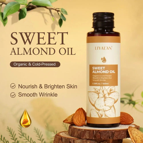 100ml Sweet Almond Oil Body Care Massage Nourish Moisturize Dry Skin Smooth Wrinkle Strengthen Hair Pure Natural Skin Care - Nova Trendz